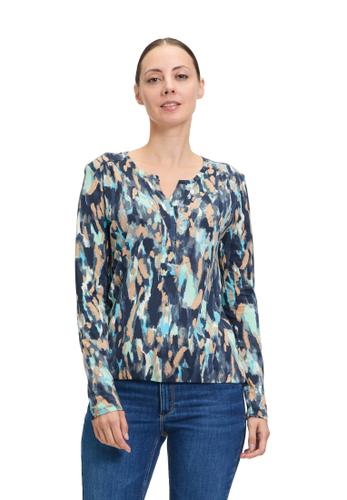 Blusenshirt M Lässig - Blau/camel