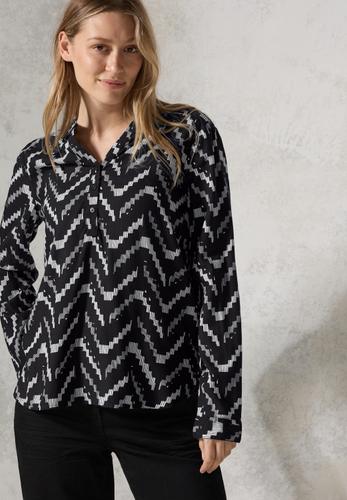 Bedruckte Bluse S - Black