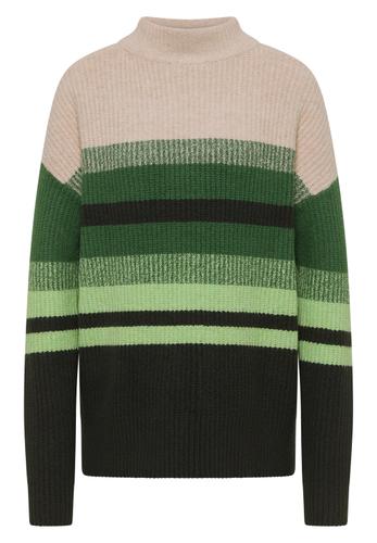 Gestreifter Mouliné Pullover L - Raw Khaki