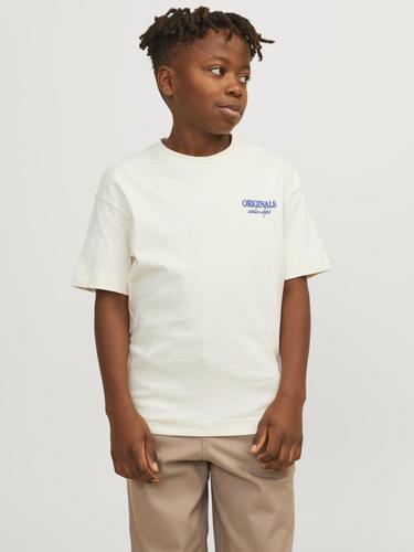 JORSANTORINI BACK TEE SS CREW NECK JNR 152 Weit geschnitten - Buttercream