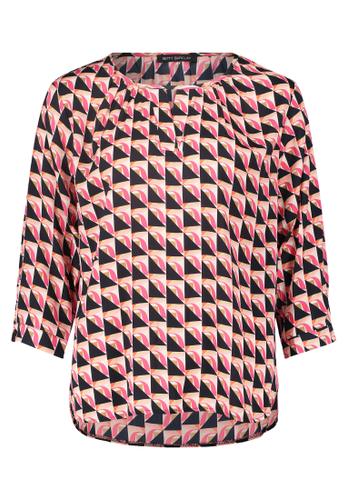 Casual-Bluse 40 Lässig - Pink/dark Blue