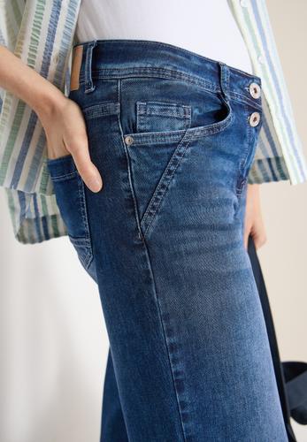 High Waist Wide Leg Jeans im Loose Fit 30/7/8 Hosen - Mid Blue Used Wash