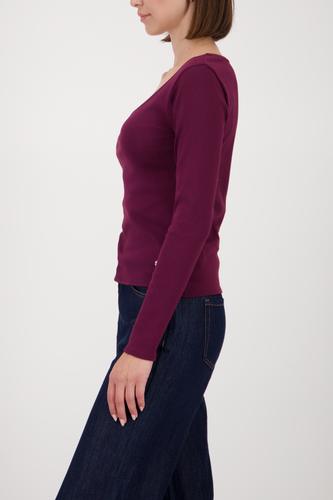 Langarmshirt mit Strass 42 - Bordeaux