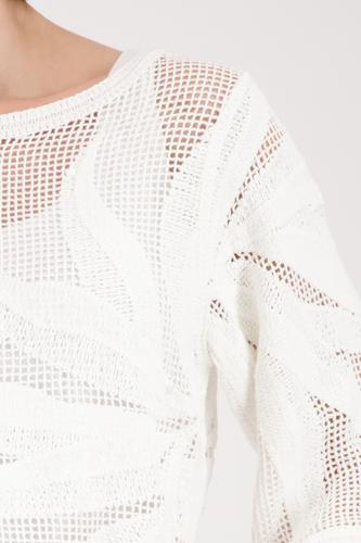 Strickpullover mit Cornellymuster 40 - Cream