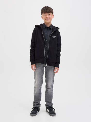 JJESOHO SWEAT ZIP HOOD NOOS JNR 140 Locker geschnitten - Black