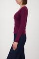 Langarmshirt mit Strass 42 - Bordeaux
