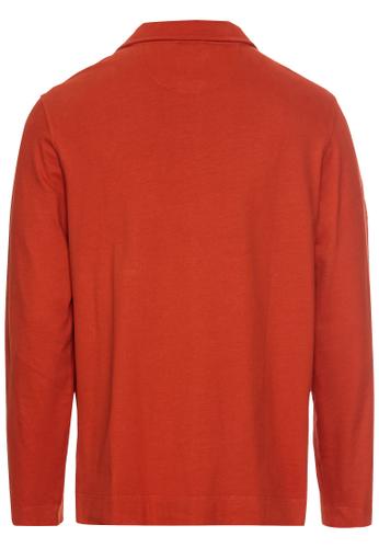 Langarm Poloshirt aus zertifiziertem Organic Cotton 3XL Regular Fit - Brick Red