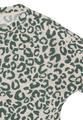 Kurzarm Shirt mit Knöpfen und Leo-Print XL - Macadamia Beige