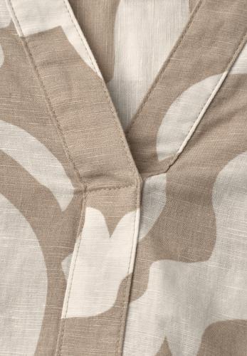 Bluse mit Split Neck aus Leinenmix