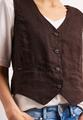 Weste mit V-Neck und Knöpfen aus Leinen 36 - Espresso Brown