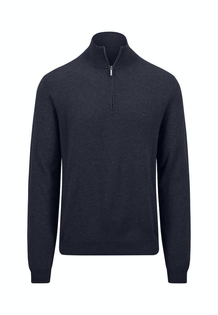 Troyer-Zip, Merino Cashmere Blau XXL