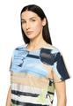 Oversize-Shirt 38 Gerade - Blau/Beige