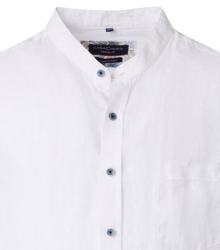 Leinenhemd XXL Casual Fit Short - Weiß