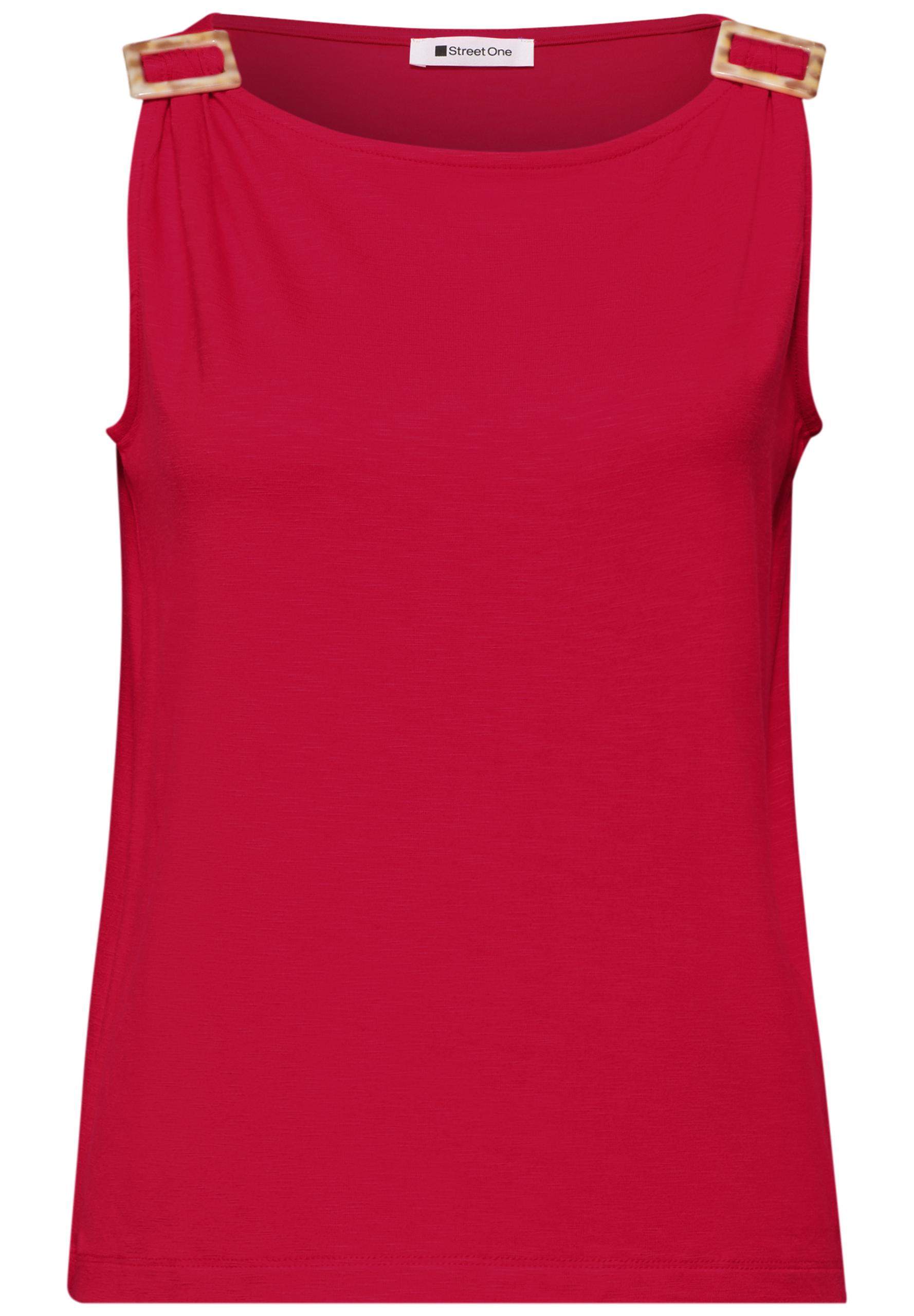 Top mit Rundhals und Schulterdetail 36 - Salsa Red