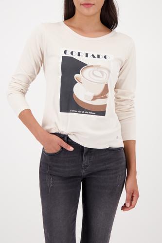Langarmshirt mit Cappuccino-Aufdruck 36 - Almond
