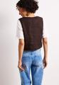 Weste mit V-Neck und Knöpfen aus Leinen 36 - Espresso Brown