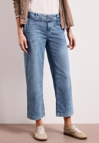 Mid Waist Wide Leg Jeans im Loose Fit 32/7/8 Hosen - Mid Blue Random Wash