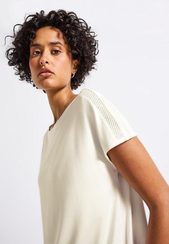 Jersey-Shirt mit Mesh-Detail 40 - Off White