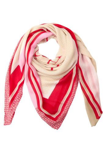 Tuch aus Modal mit Wording One size - Salsa Red