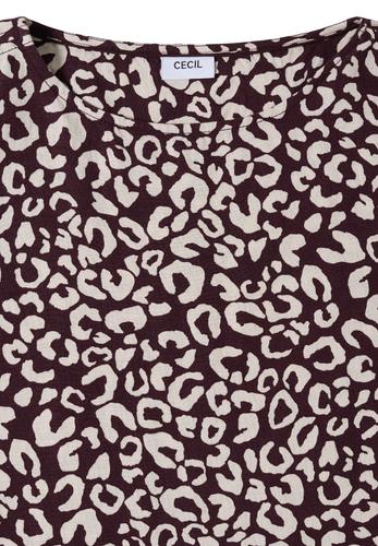 Knielanges Kleid aus Leinenmix mit Print