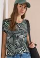 T-Shirt mit V-Neck und Spitzendetail L - Palm Breeze Green