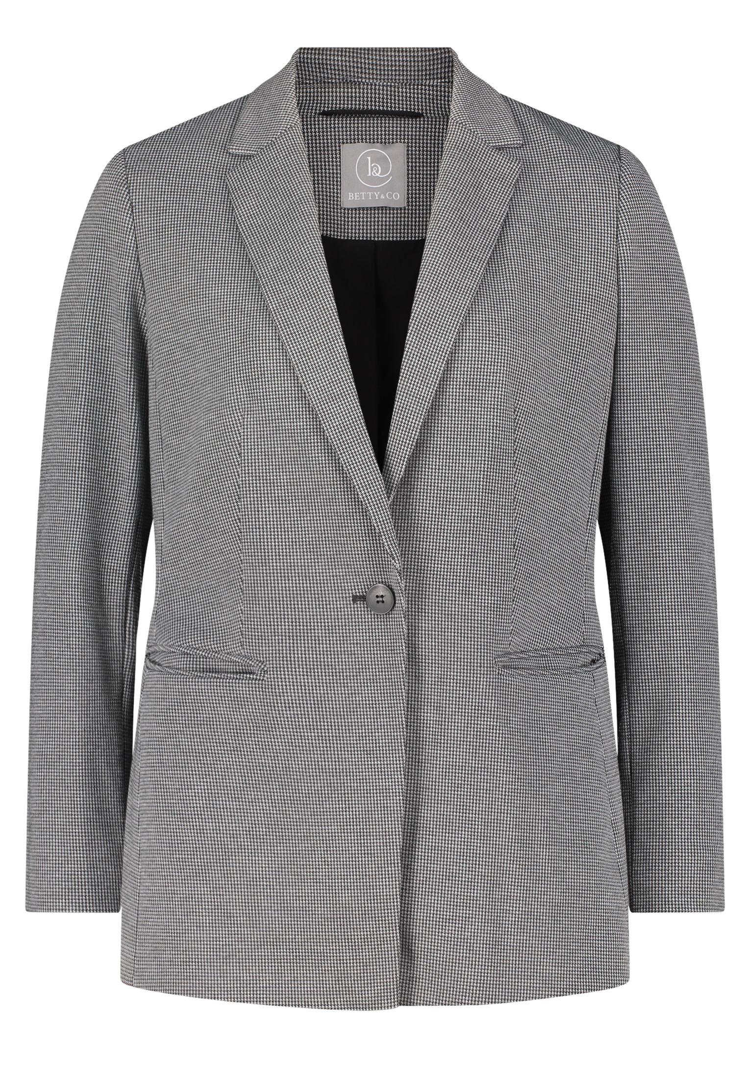Longblazer 42 Leicht tailliert - Grau/schwarz