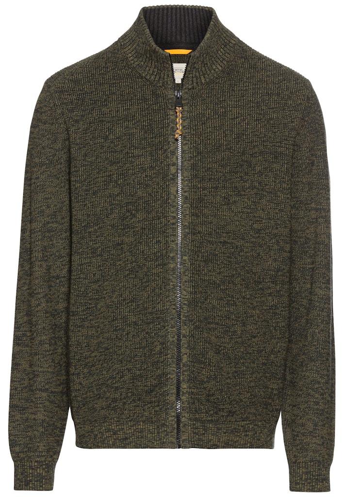 Strickjacke mit Reißverschluss Grün 3XL