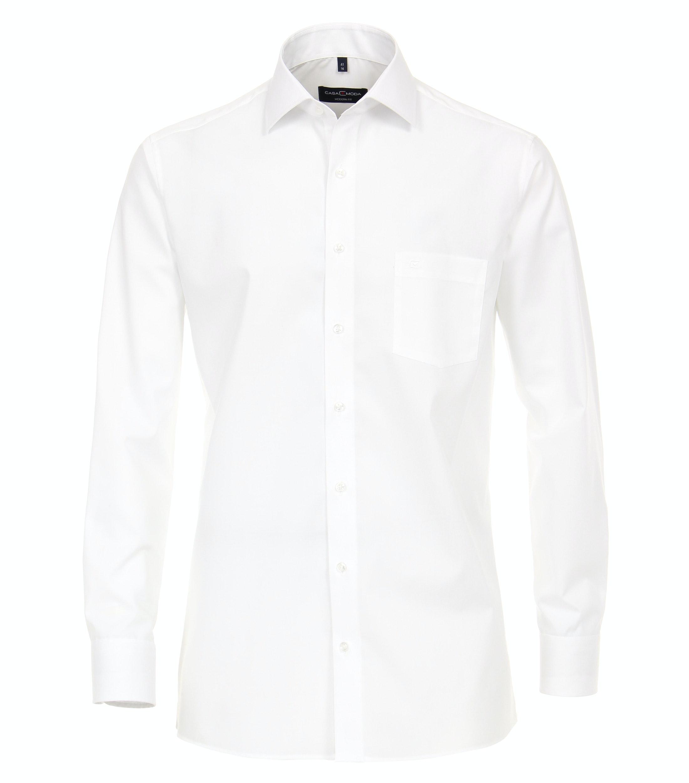 Popeline Hemd uni 006530 39 Modern Fit - Weiss