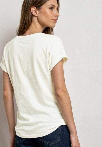 T-Shirt mit Rundhals und Knopfdetails