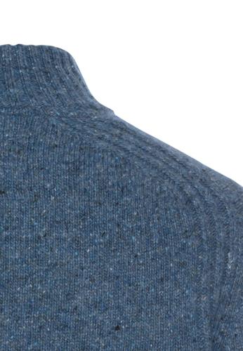 Troyer Pullover aus einem Wollmix XXL Regular Fit - Denim Blue