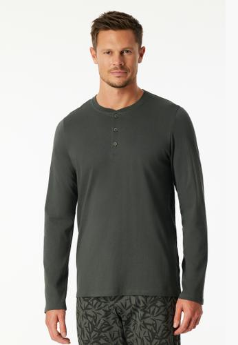 Langarmshirt Knopfleiste 48 - Dunkelgrün