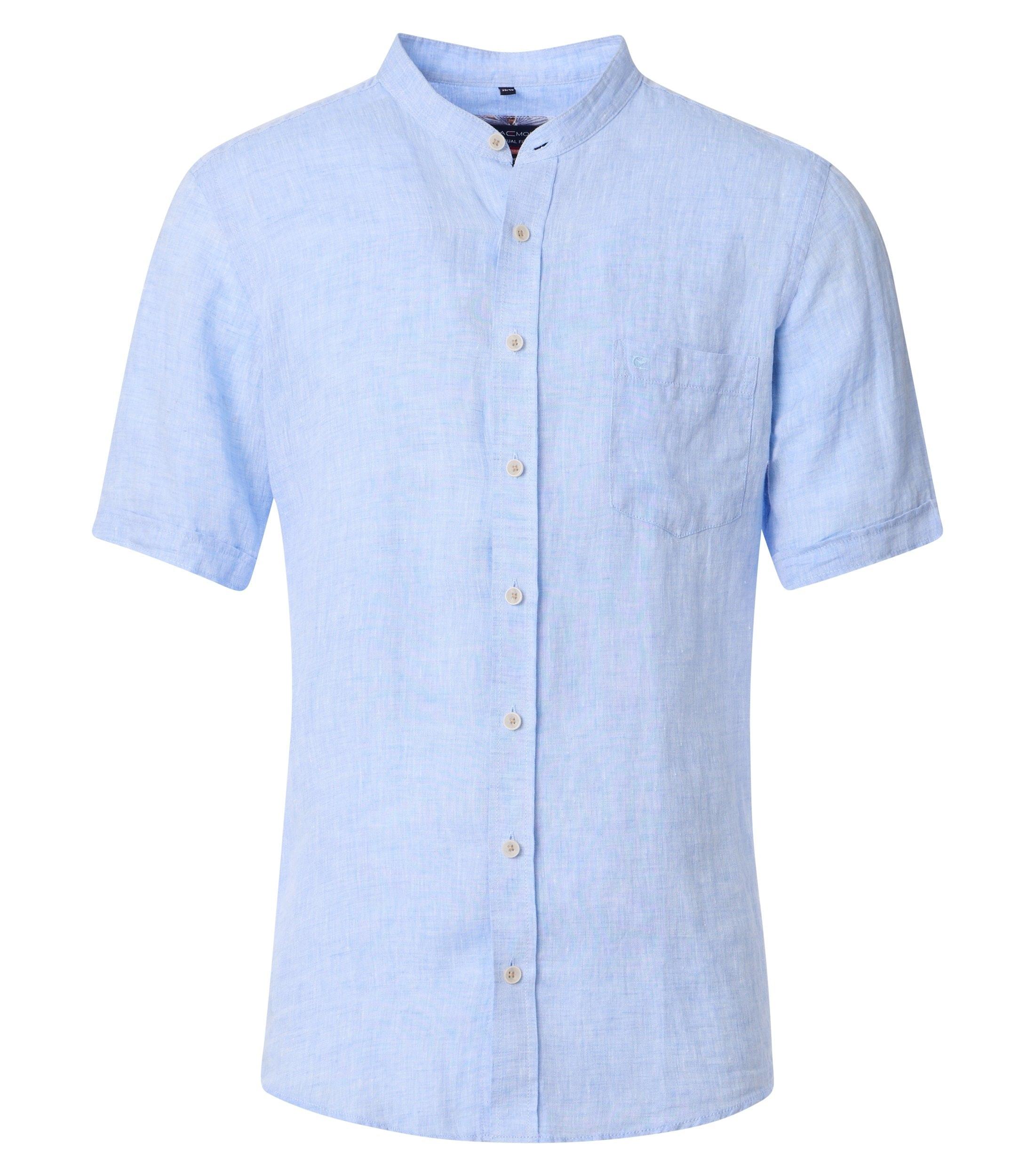 Leinenhemd 3XL Casual Fit Short - Blau