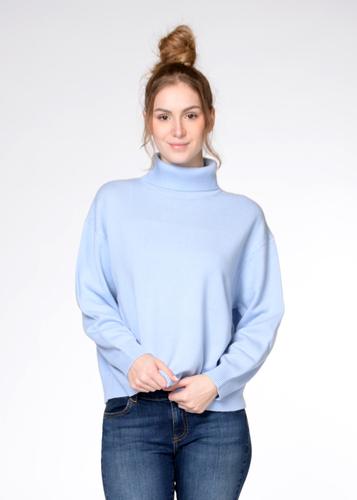 Pullover, Rollkragen, 1/1-Arm 40 - Light Blue