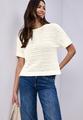 T-Shirt mit Rundhals und Struktur 40 - Off White