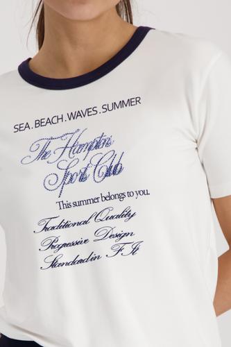 T-Shirt mit Strassschrift