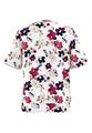 Blusenshirt NOS mit zarter Drapierung 48 - Cranberry/ink/ecru/cream