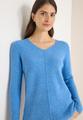V-Neck Pullover L - Fountain Blue Melange