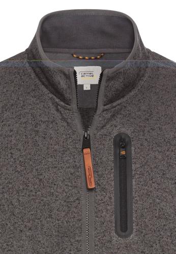 Fleecejacke mit Reißverschluss M Regular Fit - Rock Grey