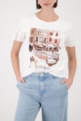 T-Shirt mit City-Print 44 - Cream
