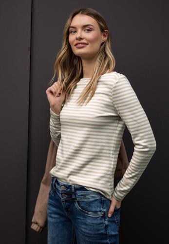 Gestreiftes T-Shirt 42 - Cotton Beige