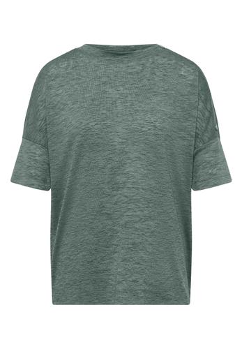 T-Shirt in Leinen-Optik mit Knöpfen L - Just Khaki