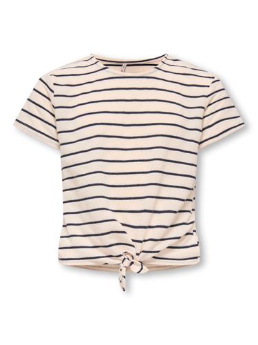 KOGJANA SS STRIPED KNOT TOP JRS 134/140 Normal geschnitten - Tofu