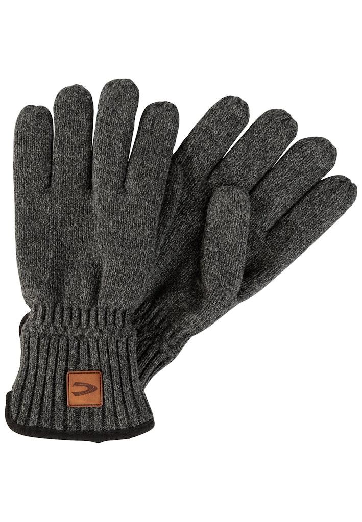 Melierte Strickhandschuhe mit warmen Futter Grau L