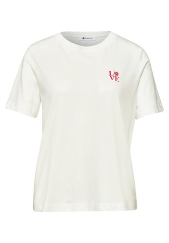 T-Shirt mit Rundhals und Printdetail 42 - Off White