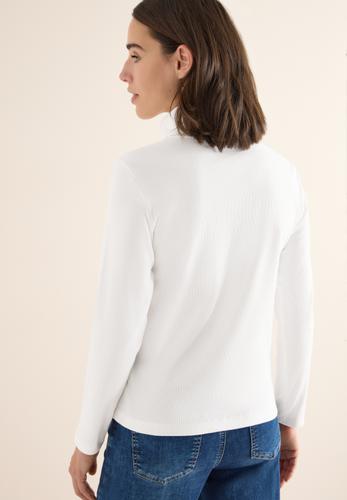 Langarmshirt in Rippstruktur XXL - Vanilla White