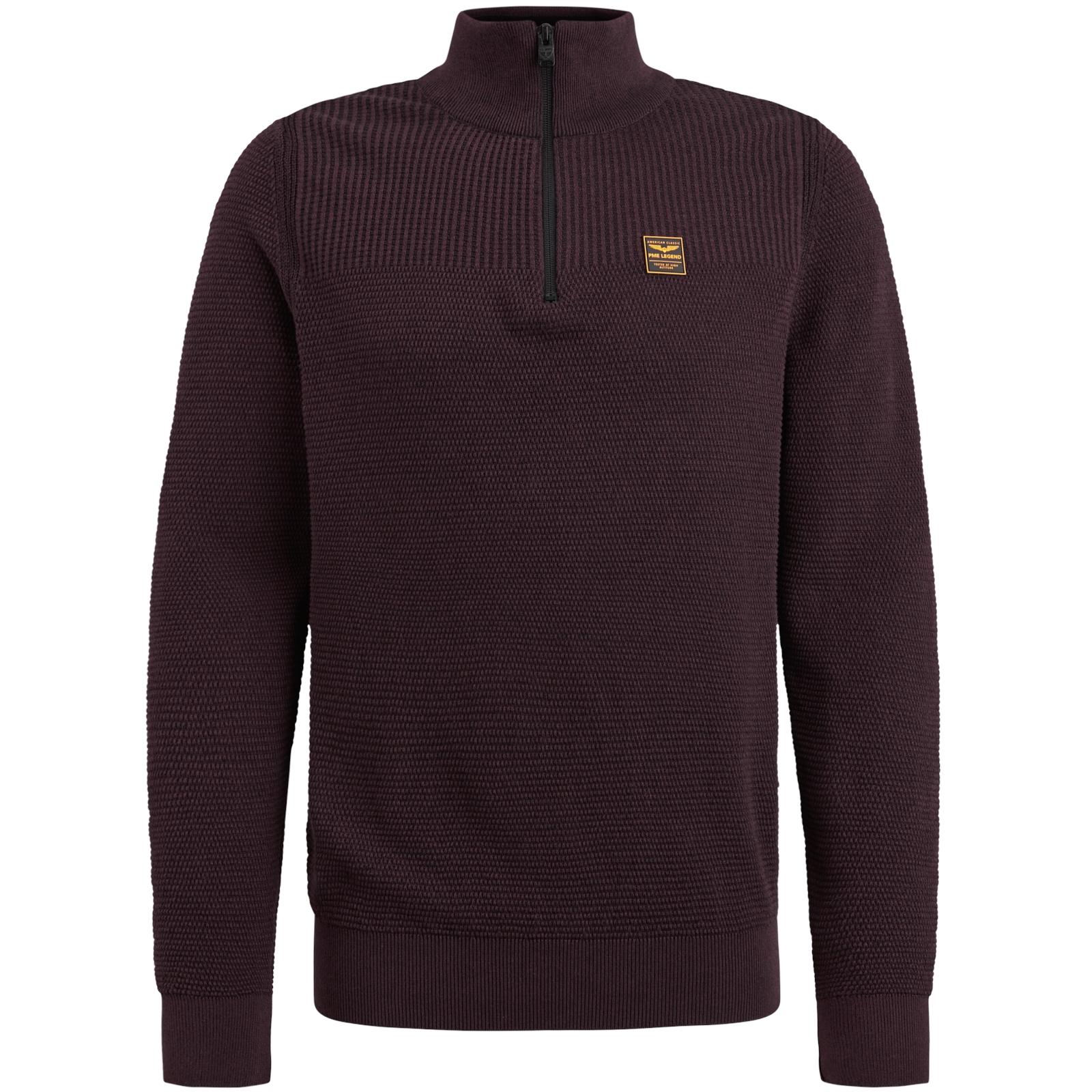 Half zip collar cotton plated M Regular Fit - Fudge