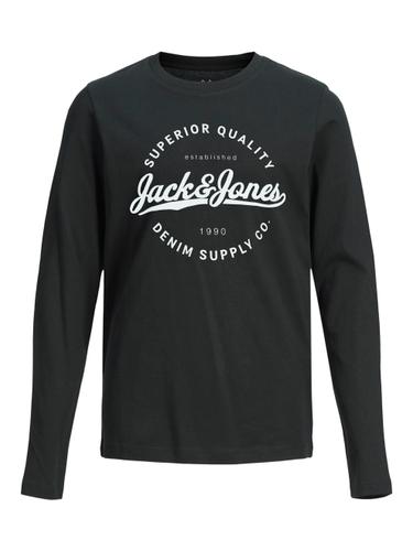JJSTANLI TEE LS CREW NECK JNR 152 Normal geschnitten - Black