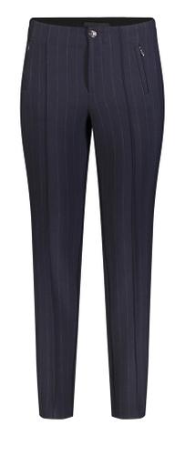 MAC JEANS - ANNA zip new, Smart wool look Blau 46/30