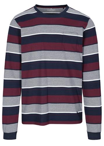 He.-Pyjama Soft Wash XXL - Merlot Stripe/ink