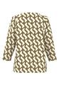 Shirt NOS mit Strickbündchen 38 - Ecru/marone